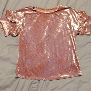 Velvet ruffle sleeve shirt!